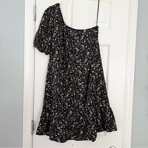 Stitch Fix French Grey Morgan black floral one should dress with ruffle
